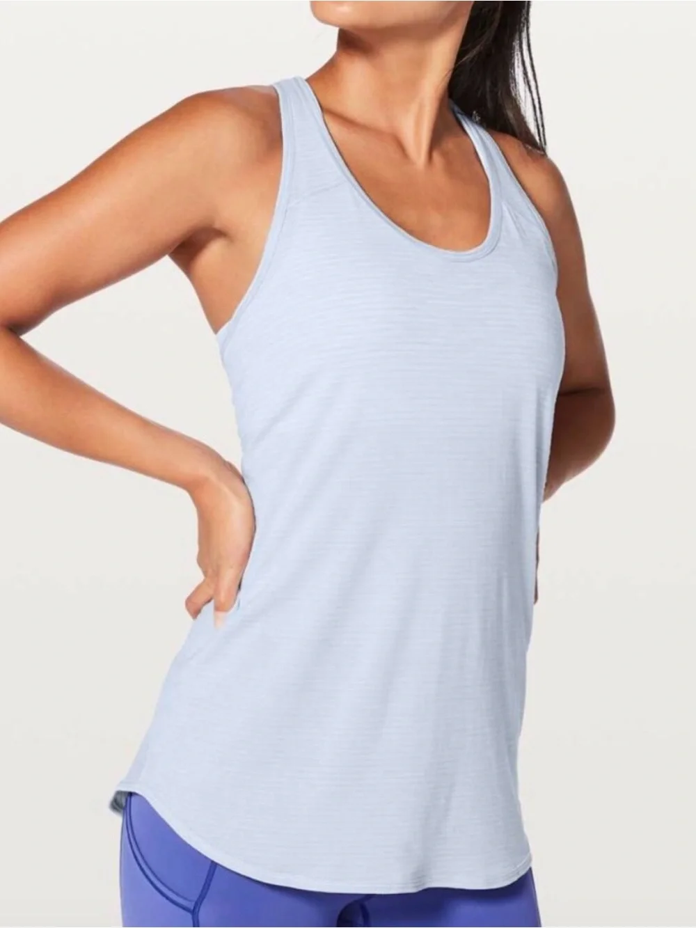 Lululemon Essential Striped Pleated Racerback Athletic Tank Top Women’s Size 6